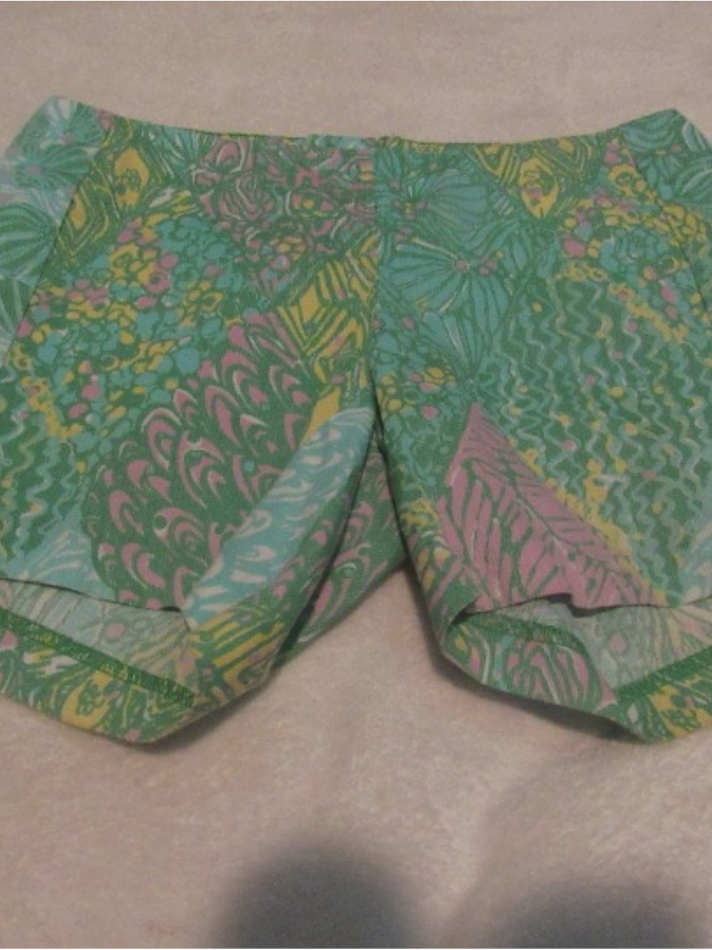 Lilly Pulitzer Mint Green Floral-Print Scallop Hem Skort